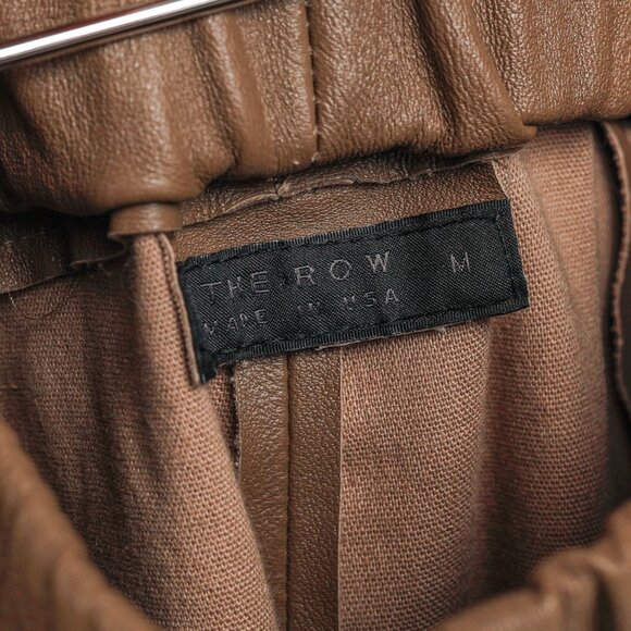 The Row Brown Leather Pull-On Skinny Pants - Picture 6 of 8